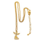 Gold-Plated Christmas Angel Pendant with Czech Crystals 6 JNK92 gallery image