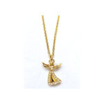 Gold-Plated Christmas Angel Pendant with Czech Crystals 15 JNK92 gallery image