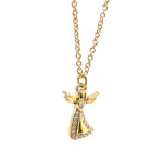 Gold-Plated Christmas Angel Pendant with Czech Crystals 14 JNK92 gallery image