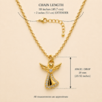 Gold-Plated Christmas Angel Pendant with Czech Crystals 4 JNK92 gallery image