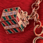 Gold Plated Christmas Charm Bracelet with Czech Crystals 41 JBT56 gallery image