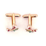 Gold Plated Candy Cane Cufflinks with Czech Crystals 34 JCU4 gallery image