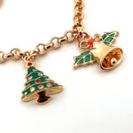 Gold Plated Christmas Charm Bracelet with Czech Crystals 51 JBT56 gallery image