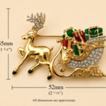 Gold Plated Reindeer and Sleigh Christmas Pin Brooch 26 JB132 gallery image