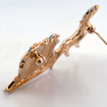 Gold Plated Reindeer and Sleigh Christmas Pin Brooch 38 JB132 gallery image