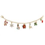 Gold-Plated Christmas Charm Bracelet with Swarovski Crystals 1 Gold-Plated Christmas Charm Bracelet with Swarovski Crystals