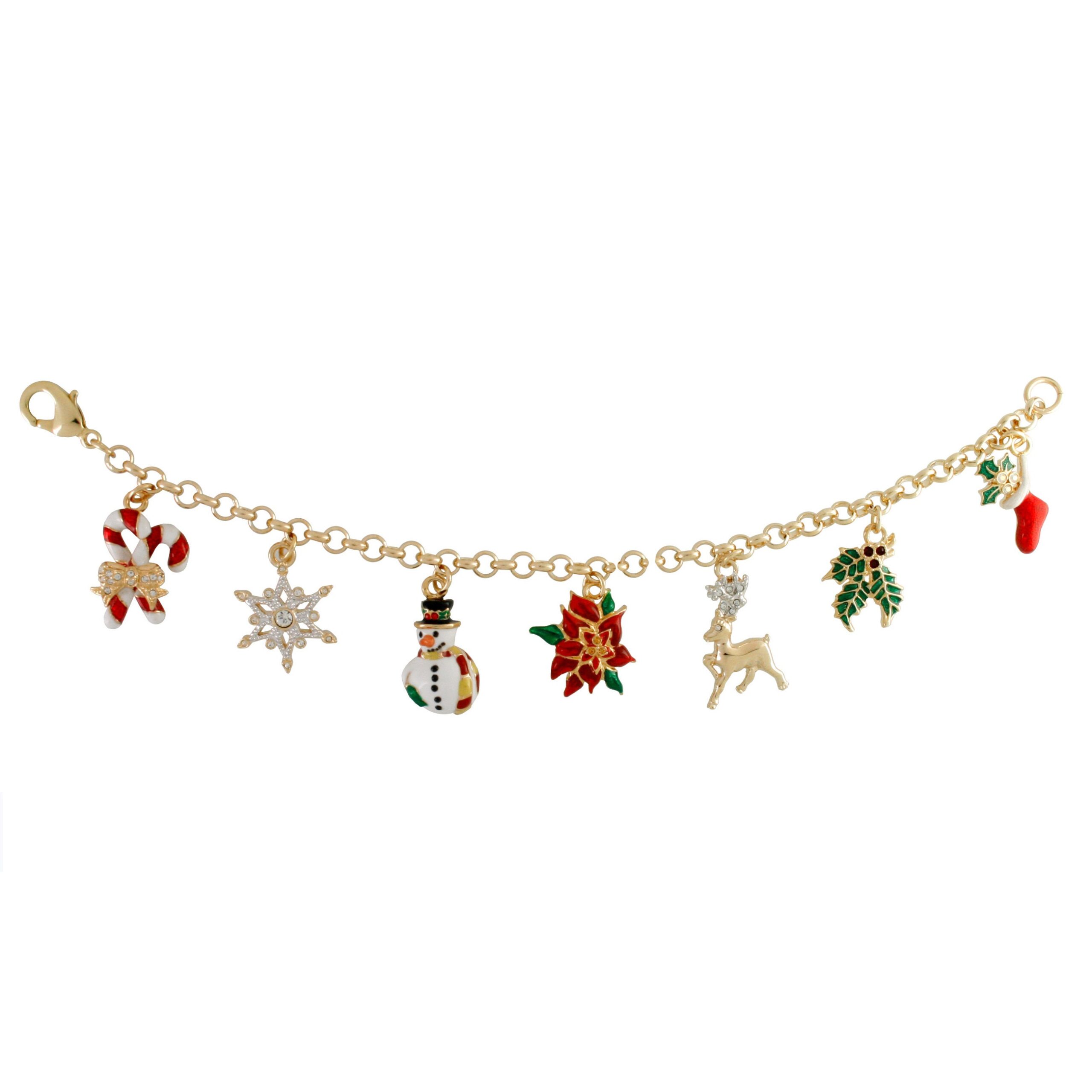 il-fullxfull.2723190101-6agx.jpg Gold-Plated Christmas Charm Bracelet with Swarovski Crystals