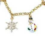 Gold-Plated Christmas Charm Bracelet with Swarovski Crystals 2 Gold-Plated Christmas Charm Bracelet with Swarovski Crystals