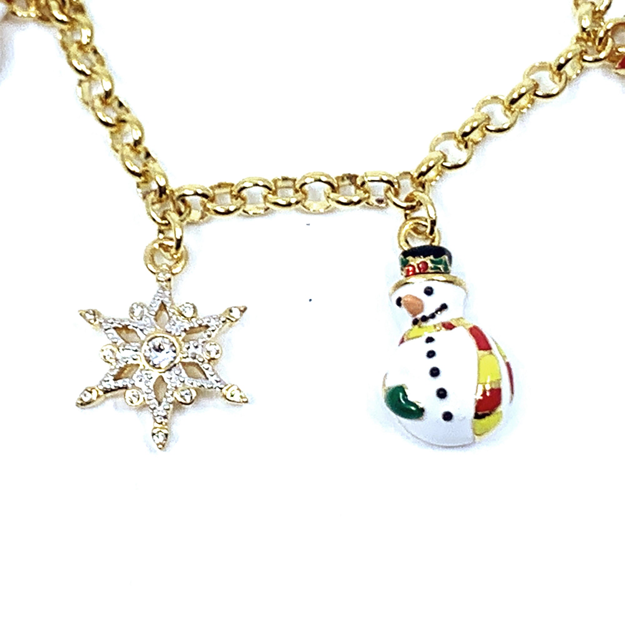 il-fullxfull.2736609231-654t.jpg Gold-Plated Christmas Charm Bracelet with Swarovski Crystals