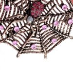 Black Rhodium Spider Web Brooch with Czech Crystals