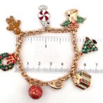 Gold Plated Christmas Charm Bracelet with Czech Crystals