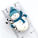 Rhodium Plated Enamel Snowman Christmas Pin Brooch
