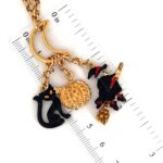 Gold Plated Halloween Charm Necklace with Czech Crystals