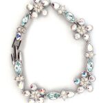 Christmas Floral Rhodium-Plated Crystal Bracelet