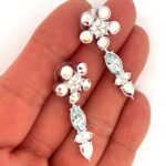 Rhodium Plated Aurora Borealis Czech Crystal Earrings 2 Rhodium Plated Aurora Borealis Czech Crystal Earrings