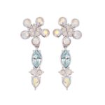 Rhodium Plated Aurora Borealis Czech Crystal Earrings 1 Rhodium Plated Aurora Borealis Czech Crystal Earrings