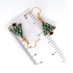 Gold Plated Christmas Tree Earrings with Czech Crystals