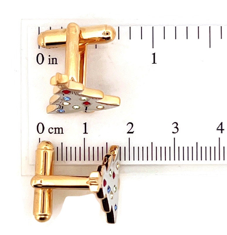 il-fullxfull.4002241767-tl46.jpg Gold Plated Christmas Tree Cufflinks with Czech Crystals