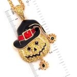 Gold Plated Jack O'Lantern Pendant with Czech Crystals