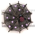 Black Rhodium Spider Web Brooch with Czech Crystals