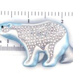 Rhodium Plated Polar Bear Brooch with Czech Crystals