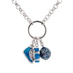 Rhodium Plated Christmas Charm Necklace with Enamel