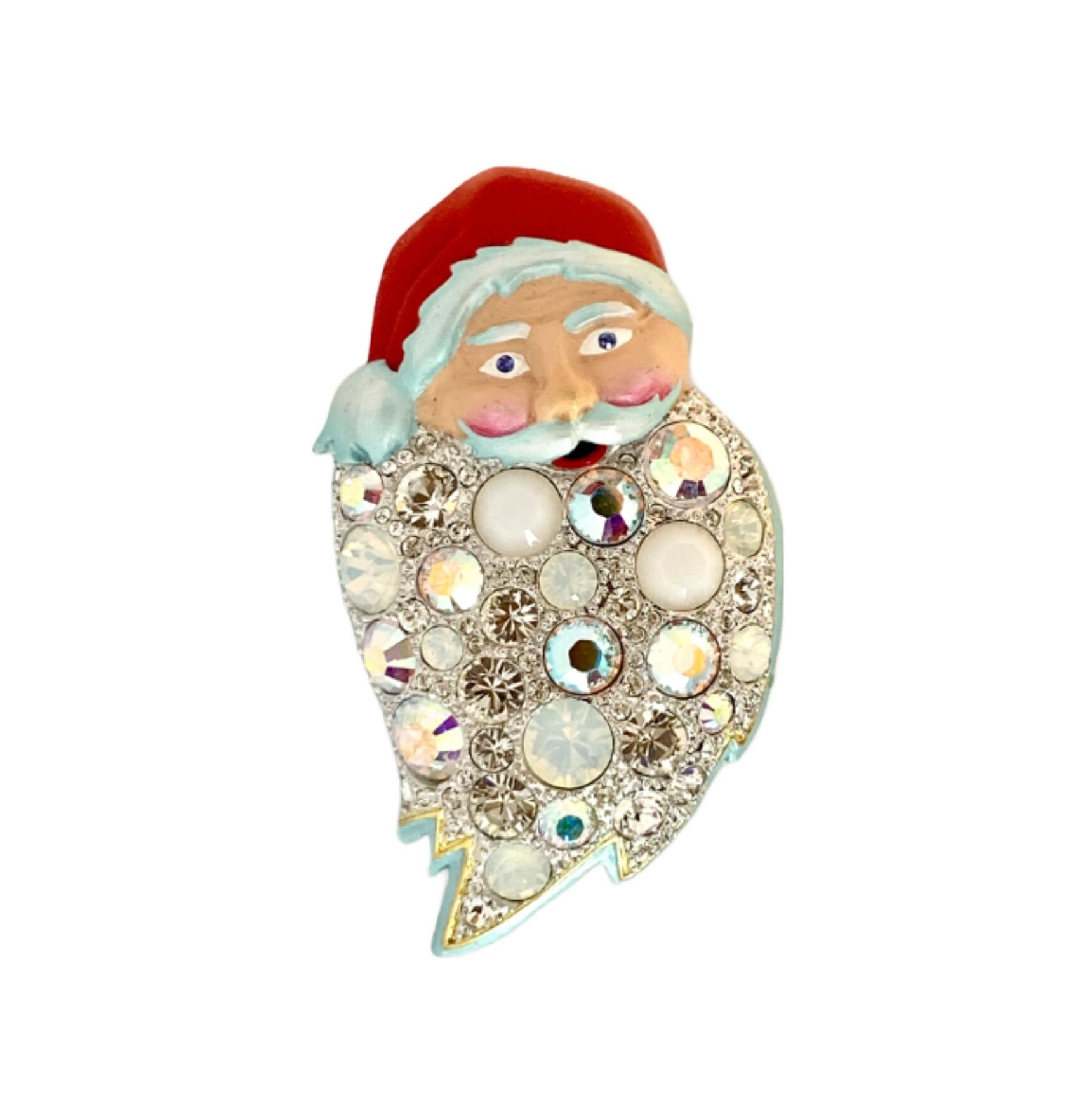 il-fullxfull.4254160870-pqzu.jpg Rhodium Plated Santa Pin Brooch with Czech Crystals