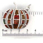 Sterling Silver Pumpkin Brooch with Brown Crushed Opal Resin