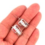 Sterling Silver Brown Opal Resin Half Hoop Earrings