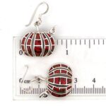 Sterling Silver Brown Opal Resin Pumpkin Drop Earrings