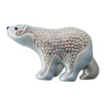 Rhodium Plated Polar Bear Brooch with Czech Crystals