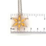 Gold & Rhodium Plated Star Brooch Pendant, Czech Crystal 2 Gold & Rhodium Plated Star Brooch Pendant, Czech Crystal
