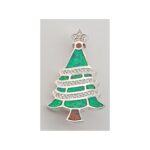 Sterling Silver Christmas Tree Opal Resin Pin Brooch