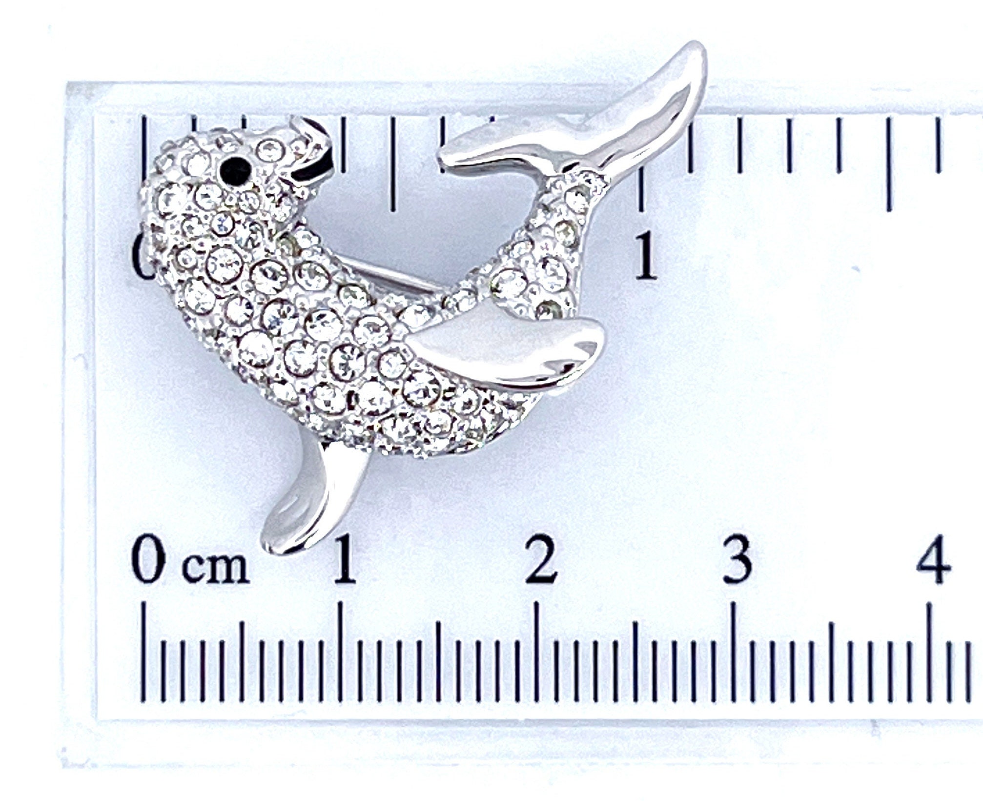 il-fullxfull.4419431972-icqc.jpg Rhodium Plated Seal Pin Brooch with Czech Crystals