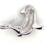 Rhodium Plated Seal Pin Brooch with Czech Crystals 4 Rhodium Plated Seal Pin Brooch with Czech Crystals