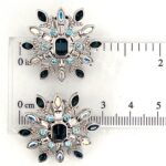 Rhodium Plated Snowflake Earrings with Czech Crystals