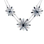 Rhodium-Plated Snowflake Necklace with Czech Crystals