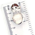 Sterling Silver Snowman Brooch with Crushed Opal Resin