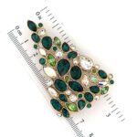 Gold Plated Christmas Tree Brooch with Czech Crystals
