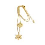 Gold Plated Sterling Silver Snowflake Christmas Necklace