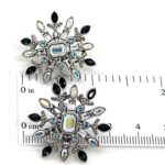 Rhodium Plated Czech Crystal Snowflake Earrings