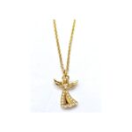 Gold-Plated Christmas Angel Pendant with Czech Crystals