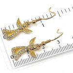 Gold-Plated Angel Drop Earrings with Czech Crystals