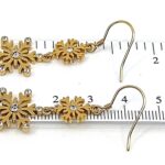 Gold Plated Sterling Silver Snowflake Drop Earrings