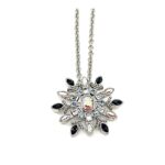 Rhodium-Plated Snowflake Necklace with Czech Crystals