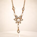 Gold-Tone Swarovski Pearl and Crystal Floral Y Necklace