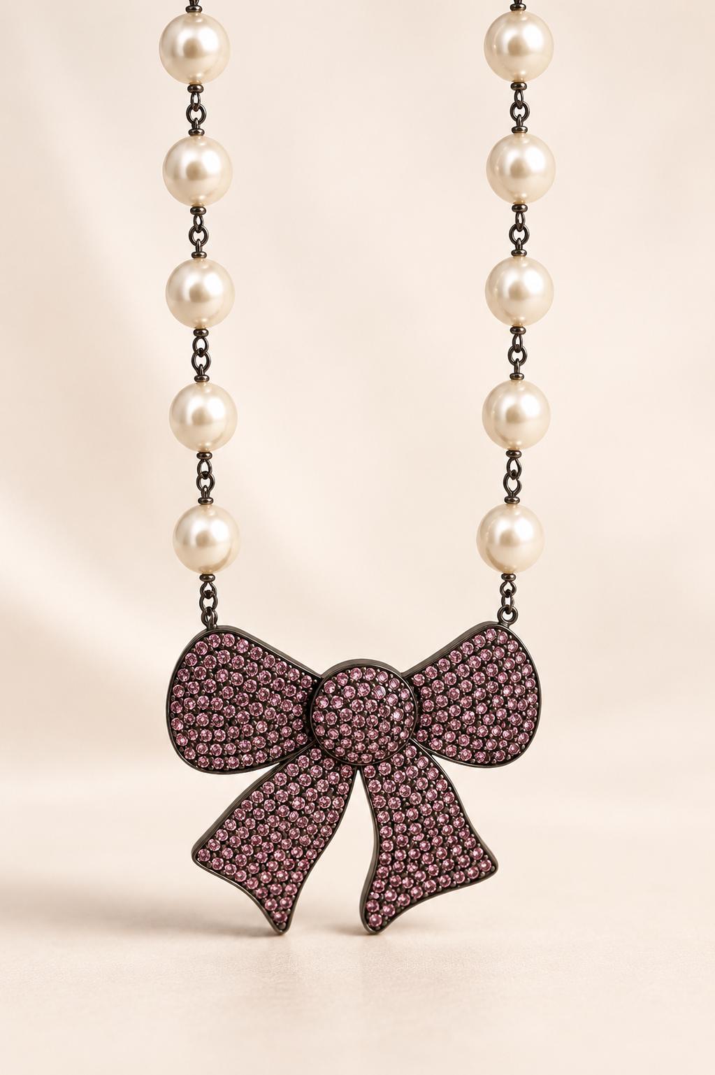 il-fullxfull.8036630300-dkb4-il-fullxfull.8036630300-dkb4.jpg Swarovski Crystal and Pearl Black Rhodium Bow Necklace