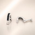 Sterling Silver Black Diamond Architectural Wrap Cufflinks