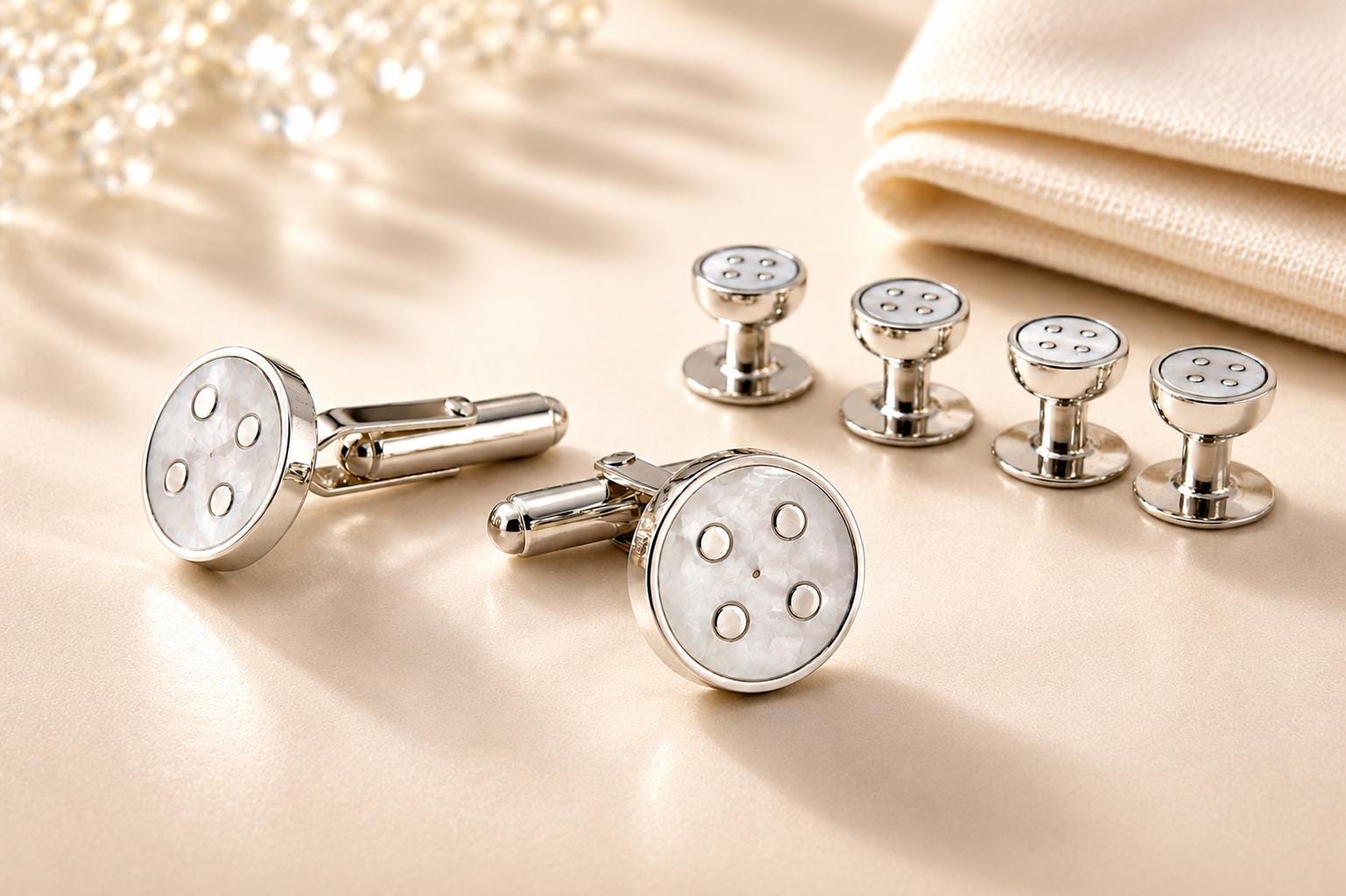il-fullxfull.8054344619-mr1n-il-fullxfull.8054344619-mr1n-1.jpg Sterling Silver Mother of Pearl Cufflinks and Studs