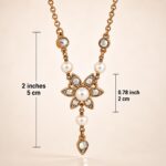 Gold-Tone Swarovski Pearl and Crystal Floral Y Necklace